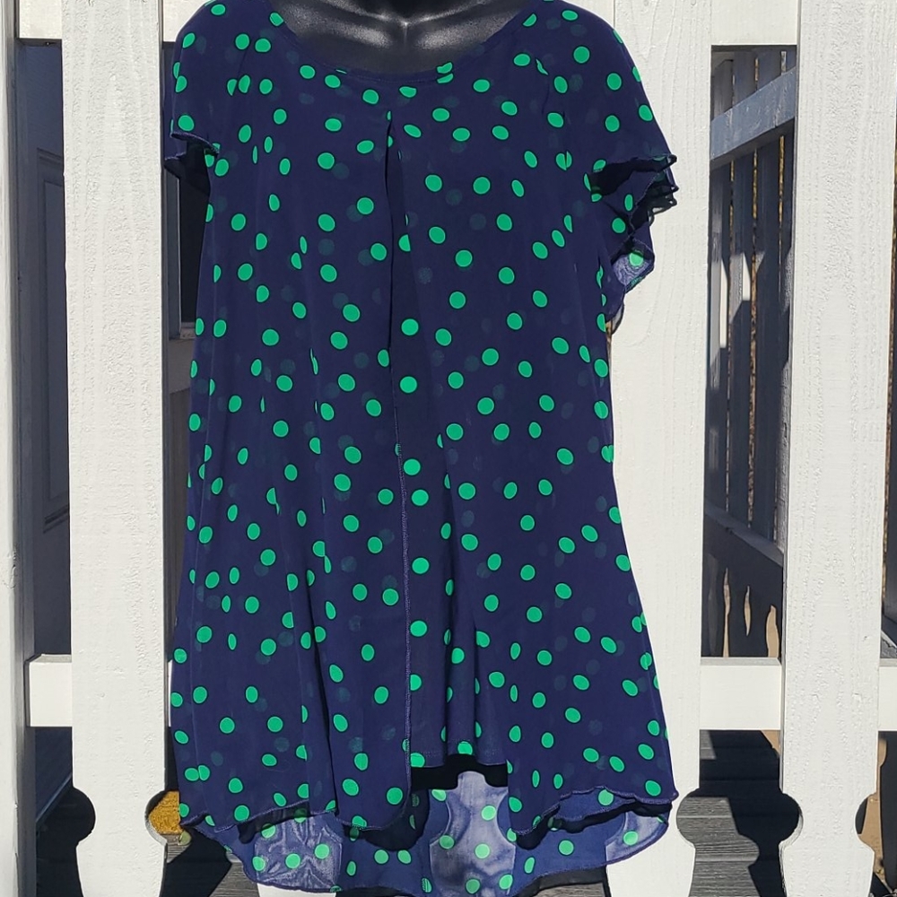 NWT Cocomo Polka Dot Layered Blouse
